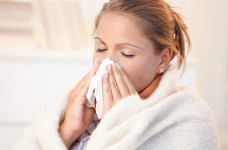 woman getting sick